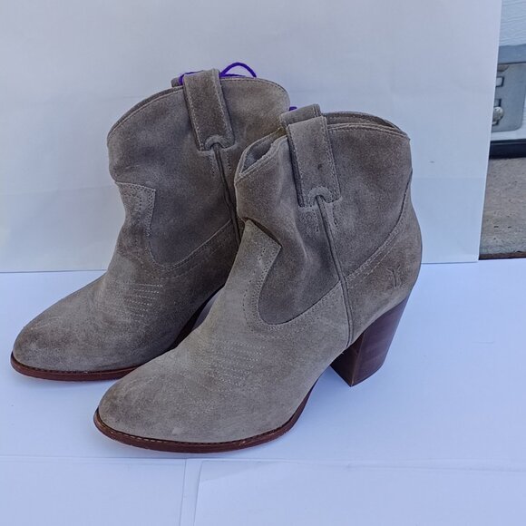Frye Suede Booties Gray Size 6 - Picture 4 of 14